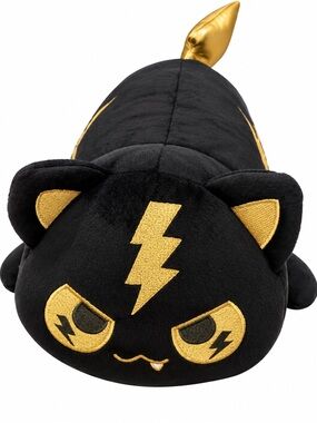 Aphmau Meemeows Black Gold Lightning Kitty Cat Plush